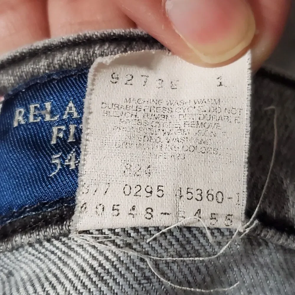 Vintage Levi's 540 Jeans Mens 36 Gray Acid Wash Denim Relaxed Fit 90s Brown Tag